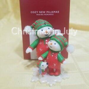 Hallmark 2021 Cozy New Pajamas Making Memories snowman Christmas Ornament